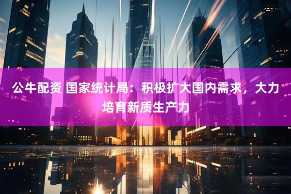 公牛配资 国家统计局：积极扩大国内需求，大力培育新质生产力